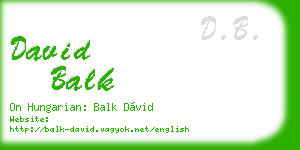 david balk business card